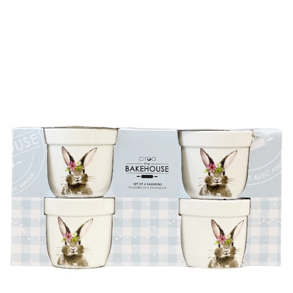 NEW BakeHouse BUNNY Double Sided Ramekin Set/4 🐰🥕🐰 - Picture 1 of 7